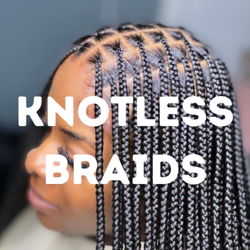 Small medium knotless braid using extension hair