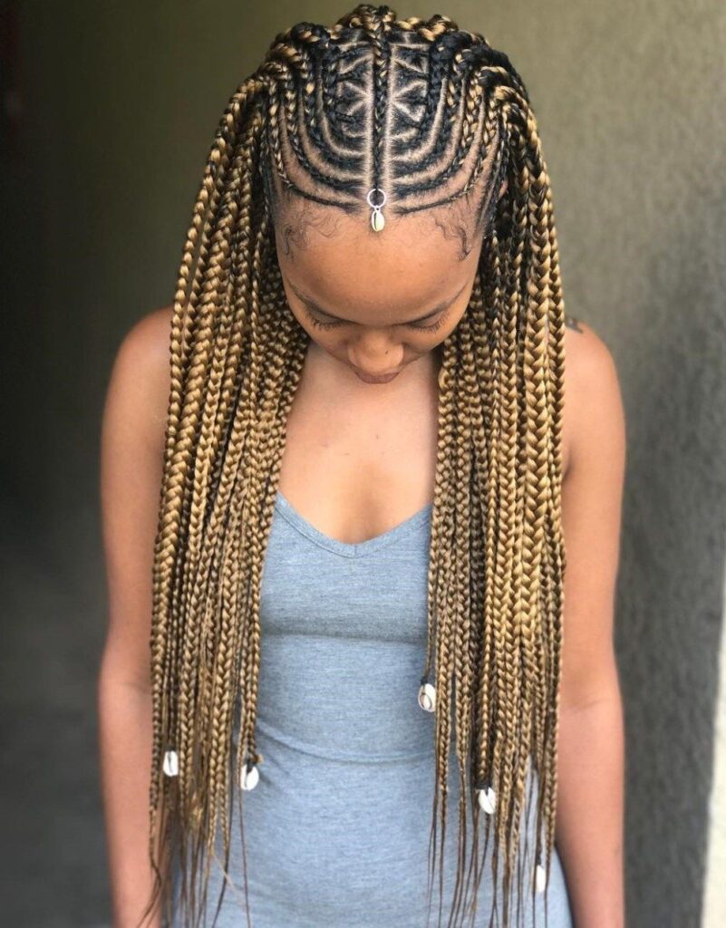 Fulani braids using braiding hair